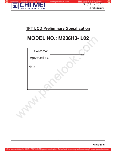 . Various Panel CMO M236H3-L02 0 [DS]  . Various LCD Panels Panel_CMO_M236H3-L02_0_[DS].pdf
