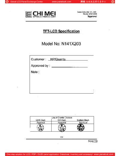 . Various Panel CMO N141X203 1 [DS]  . Various LCD Panels Panel_CMO_N141X203_1_[DS].pdf