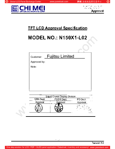 . Various Panel CMO N150X1-L02 0 [DS]  . Various LCD Panels Panel_CMO_N150X1-L02_0_[DS].pdf