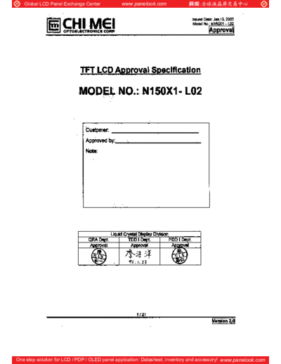 . Various Panel CMO N150X1-L02 2 [DS]  . Various LCD Panels Panel_CMO_N150X1-L02_2_[DS].pdf