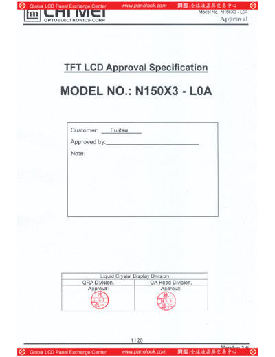 . Various Panel CMO N150X3-L0A 2 [DS]  . Various LCD Panels Panel_CMO_N150X3-L0A_2_[DS].pdf