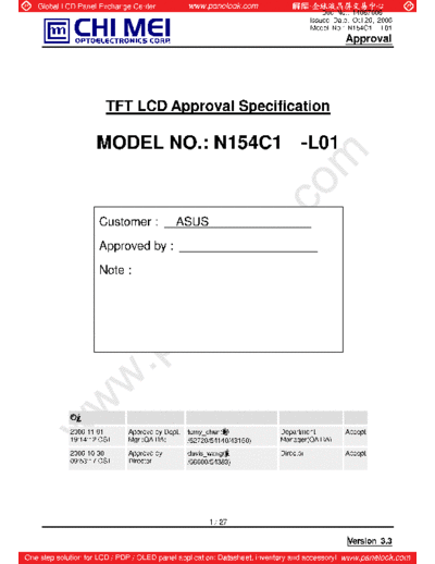 . Various Panel CMO N154C1-L01 2 [DS]  . Various LCD Panels Panel_CMO_N154C1-L01_2_[DS].pdf