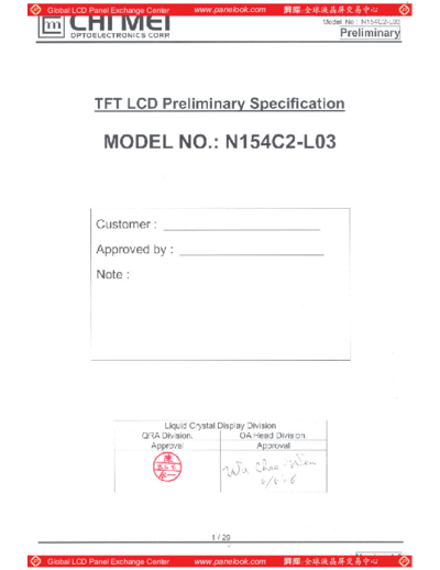 . Various Panel CMO N154C2-L03 2 [DS]  . Various LCD Panels Panel_CMO_N154C2-L03_2_[DS].pdf