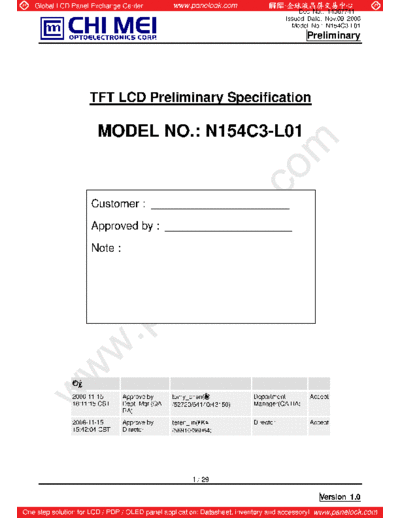 . Various Panel CMO N154C3-L01 0 [DS]  . Various LCD Panels Panel_CMO_N154C3-L01_0_[DS].pdf