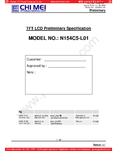 . Various Panel CMO N154C5-L01 0 [DS]  . Various LCD Panels Panel_CMO_N154C5-L01_0_[DS].pdf