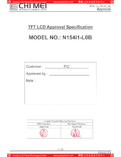 . Various Panel CMO N154I1-L0B 1 [DS]  . Various LCD Panels Panel_CMO_N154I1-L0B_1_[DS].pdf