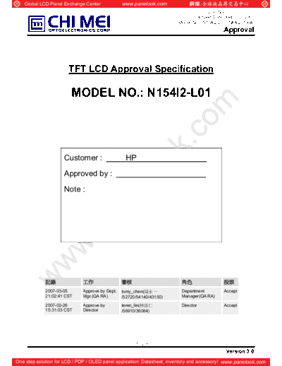 . Various Panel CMO N154I2-L01 8 [DS]  . Various LCD Panels Panel_CMO_N154I2-L01_8_[DS].pdf