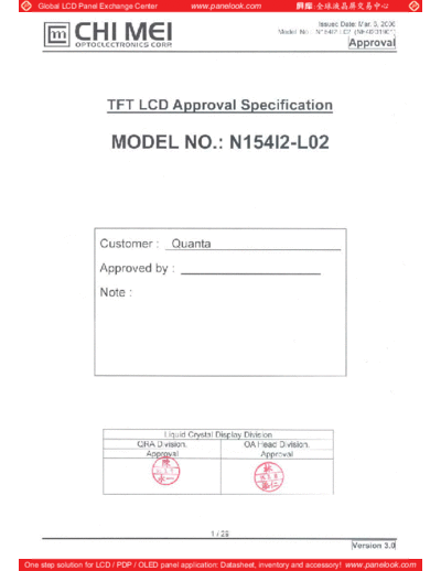 . Various Panel CMO N154I2-L02 5 [DS]  . Various LCD Panels Panel_CMO_N154I2-L02_5_[DS].pdf