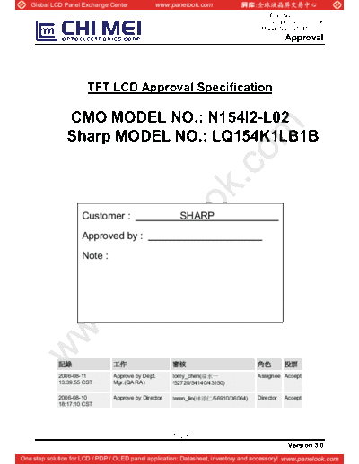 . Various Panel CMO N154I2-L02 7 [DS]  . Various LCD Panels Panel_CMO_N154I2-L02_7_[DS].pdf