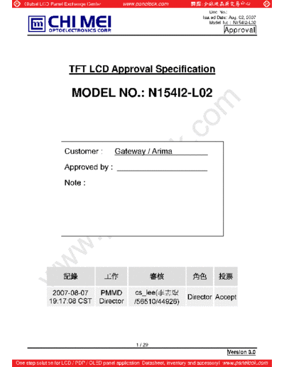 . Various Panel CMO N154I2-L02 10 [DS]  . Various LCD Panels Panel_CMO_N154I2-L02_10_[DS].pdf