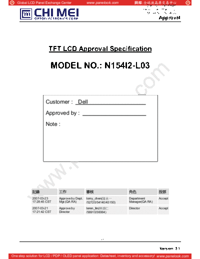. Various Panel CMO N154I2-L03 1 [DS]  . Various LCD Panels Panel_CMO_N154I2-L03_1_[DS].pdf