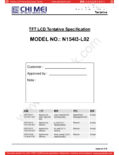 . Various Panel CMO N154I3-L02 2 [DS]  . Various LCD Panels Panel_CMO_N154I3-L02_2_[DS].pdf