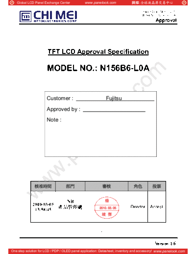 . Various Panel CMO N156B6-L0A 1 [DS]  . Various LCD Panels Panel_CMO_N156B6-L0A_1_[DS].pdf