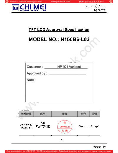 . Various Panel CMO N156B6-L03 1 [DS]  . Various LCD Panels Panel_CMO_N156B6-L03_1_[DS].pdf