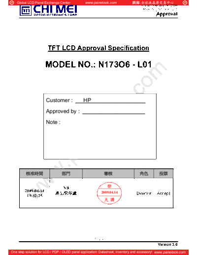 . Various Panel CMO N173O6-L01 1 [DS]  . Various LCD Panels Panel_CMO_N173O6-L01_1_[DS].pdf