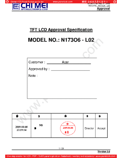 . Various Panel CMO N173O6-L02 2 [DS]  . Various LCD Panels Panel_CMO_N173O6-L02_2_[DS].pdf