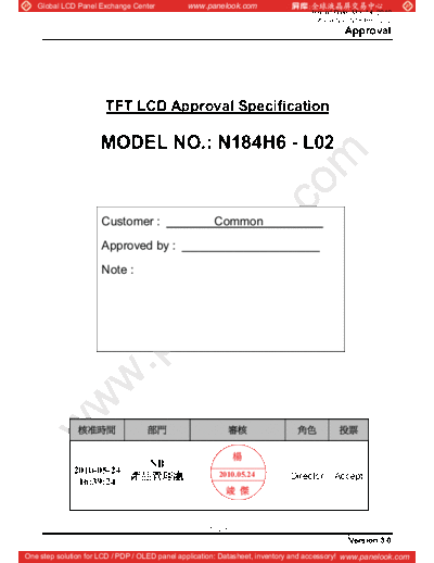 . Various Panel CMO N184H6-L02 1 [DS]  . Various LCD Panels Panel_CMO_N184H6-L02_1_[DS].pdf