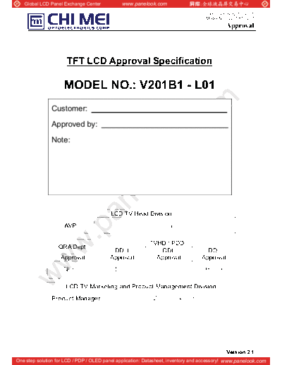 . Various Panel CMO V201B1-L01 0 [DS]  . Various LCD Panels Panel_CMO_V201B1-L01_0_[DS].pdf