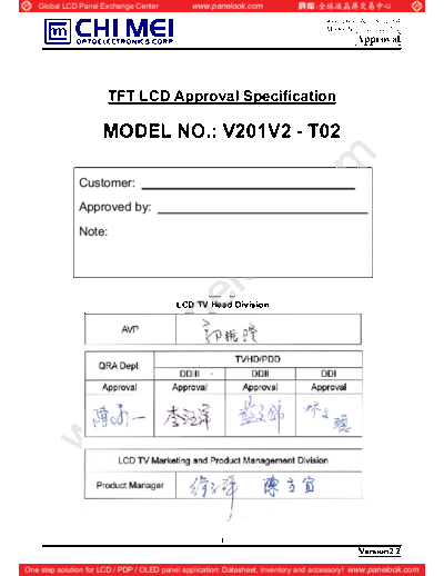 . Various Panel CMO V201V2-T02 0 [DS]  . Various LCD Panels Panel_CMO_V201V2-T02_0_[DS].pdf