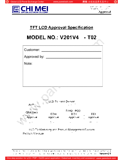 . Various Panel CMO V201V4-T02 0 [DS]  . Various LCD Panels Panel_CMO_V201V4-T02_0_[DS].pdf