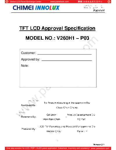 . Various Panel CMO V260H1-P03 2 [DS]  . Various LCD Panels Panel_CMO_V260H1-P03_2_[DS].pdf
