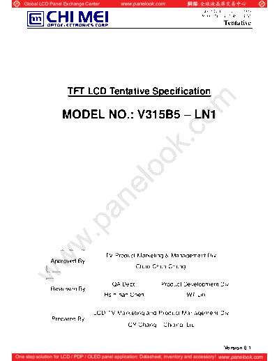 . Various Panel CMO V315B5-LN1 1 [DS]  . Various LCD Panels Panel_CMO_V315B5-LN1_1_[DS].pdf
