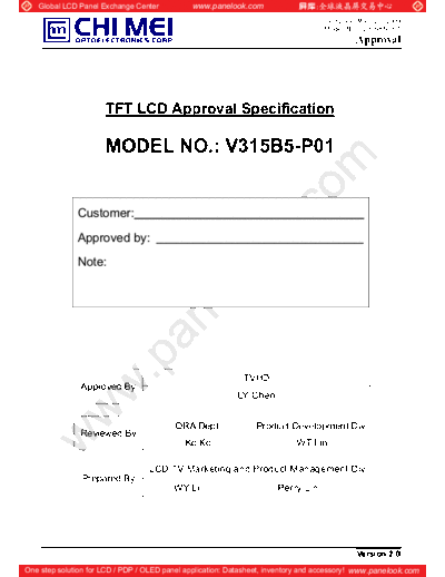 . Various Panel CMO V315B5-P01 0 [DS]  . Various LCD Panels Panel_CMO_V315B5-P01_0_[DS].pdf