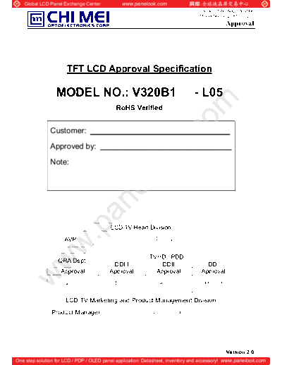 . Various Panel CMO V320B1-L05 1 [DS]  . Various LCD Panels Panel_CMO_V320B1-L05_1_[DS].pdf