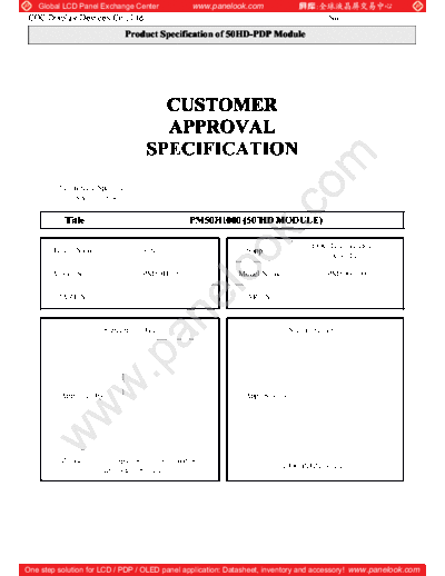 . Various Panel COC PM50H1000 0 [DS]  . Various LCD Panels Panel_COC_PM50H1000_0_[DS].pdf