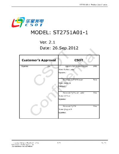 . Various Panel CSOT ST2751A01-1 2 [DS]  . Various LCD Panels Panel_CSOT_ST2751A01-1_2_[DS].pdf