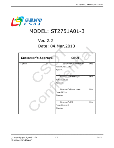 . Various Panel CSOT ST2751A01-3 1 [DS]  . Various LCD Panels Panel_CSOT_ST2751A01-3_1_[DS].pdf