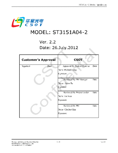 . Various Panel CSOT ST3151A04-2 0 [DS]  . Various LCD Panels Panel_CSOT_ST3151A04-2_0_[DS].pdf