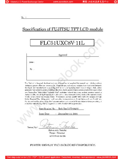 . Various Panel FUJITSU FLC51UXC8V-11L 0 [DS]  . Various LCD Panels Panel_FUJITSU_FLC51UXC8V-11L_0_[DS].pdf