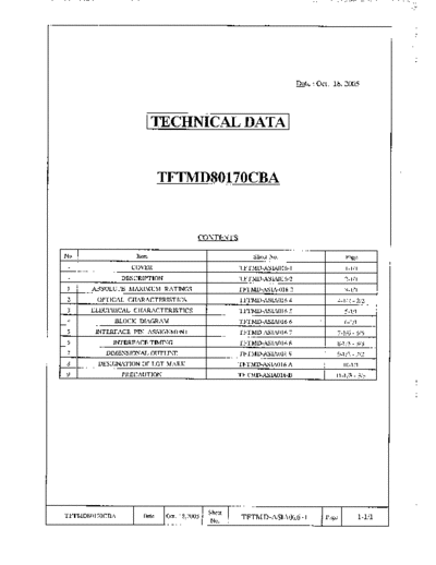 . Various Panel HITACHI TFTMD80170CBA 0 [DS]  . Various LCD Panels Panel_HITACHI_TFTMD80170CBA_0_[DS].pdf