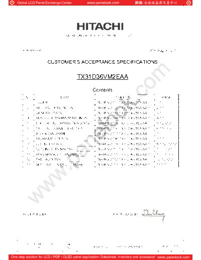 . Various Panel HITACHI TX31D36VM2EAA 0 [DS]  . Various LCD Panels Panel_HITACHI_TX31D36VM2EAA_0_[DS].pdf