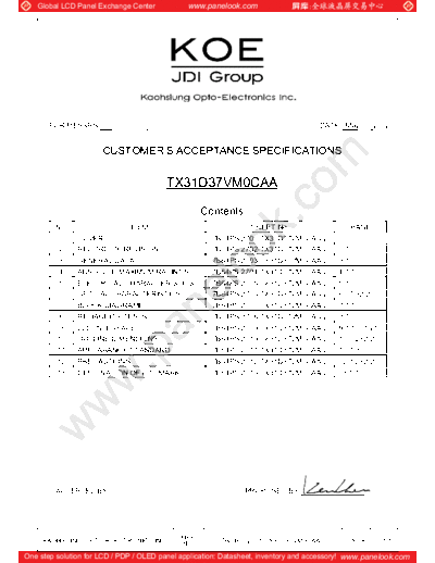 . Various Panel HITACHI TX31D37VM0CAA 1 [DS]  . Various LCD Panels Panel_HITACHI_TX31D37VM0CAA_1_[DS].pdf