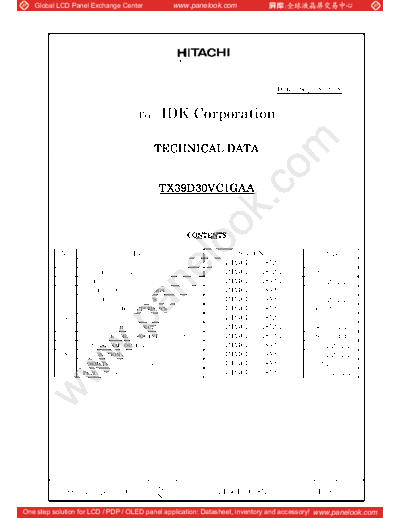 . Various Panel HITACHI TX39D30VC1GAA 0 [DS]  . Various LCD Panels Panel_HITACHI_TX39D30VC1GAA_0_[DS].pdf