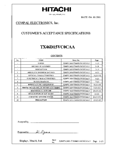 . Various Panel HITACHI TX46D15VC0CAA 0 [DS]  . Various LCD Panels Panel_HITACHI_TX46D15VC0CAA_0_[DS].pdf
