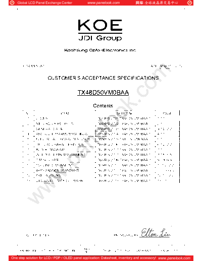 . Various Panel HITACHI TX48D50VM0BAA 0 [DS]  . Various LCD Panels Panel_HITACHI_TX48D50VM0BAA_0_[DS].pdf