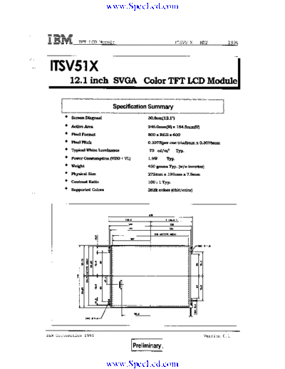 . Various Panel IBM ITSV51X 0 [DS]  . Various LCD Panels Panel_IBM_ITSV51X_0_[DS].pdf