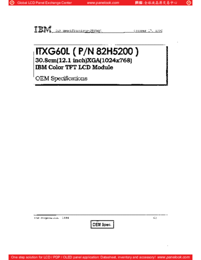 . Various Panel IBM ITXG60L 0 [DS]  . Various LCD Panels Panel_IBM_ITXG60L_0_[DS].pdf
