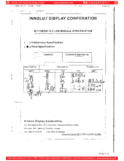 . Various Panel INNOLUX MT170EN01 V-C 0 [DS]  . Various LCD Panels Panel_INNOLUX_MT170EN01_V-C_0_[DS].pdf