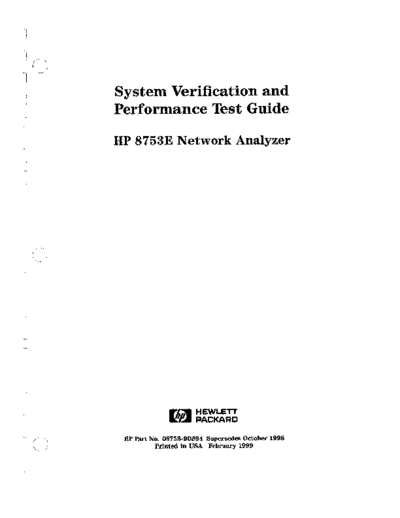 Agilent 8753E System Verification & Performance Test  Agilent 8753E 8753E_System Verification & Performance Test.pdf