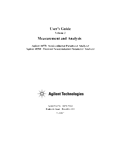 Agilent 4155C 4156C 41501B UsersGuideVol2  Agilent HP 4155C, 4156C, 41501B Manual Set 4155C_4156C_41501B_UsersGuideVol2.pdf