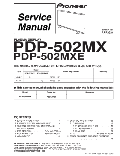 Pioneer Pioneer PDP-502MX PDP-502MXE [SM]  Pioneer Pioneer_PDP-502MX_PDP-502MXE_[SM].pdf