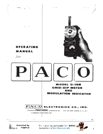 PACO paco g-15 gdo  PACO G-15W paco_g-15_gdo.pdf