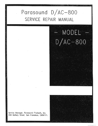 PARASOUND hfe   d-ac-800 service en  PARASOUND Audio DAC-800 hfe_parasound_d-ac-800_service_en.pdf