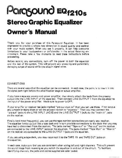 PARASOUND hfe parasound eq-f210 en  PARASOUND Audio EQ-F210 hfe_parasound_eq-f210_en.pdf