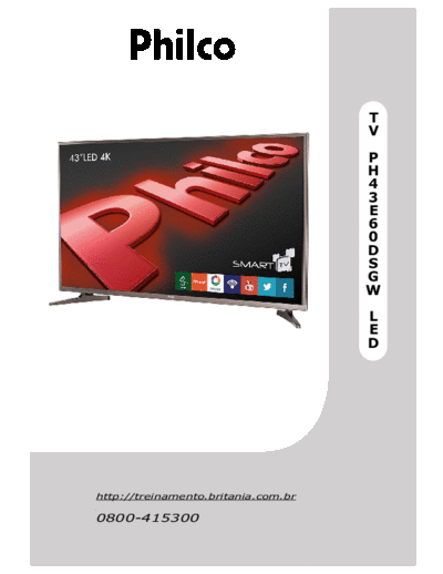 PHILCO Philco PH43E60DSGW 4K LED TV SM  PHILCO LED Philco_PH43E60DSGW_4K_LED_TV_SM.pdf