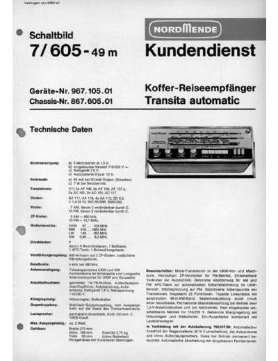 Nordmende Nordmende Transita Automatic 7  Nordmende Audio Nordmende Transita Automatic 7.pdf